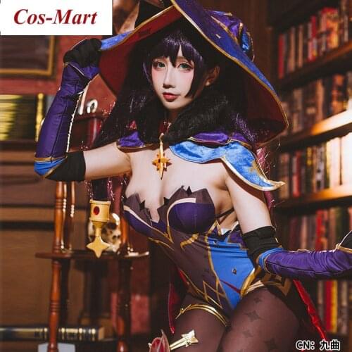 Game Genshin Impact Mona Cosplay Costume Fashion Combat Uniform Unisex Halloween Party Role Play Clothing Custom-Make Any Size