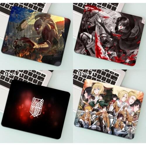 Anime Attack On Titan Mouse Pad Small Multi-size Gaming Desk Rug PC Gamer 22x18 Cabinet Keyboard Laptop Desk Ergonomic Memo Pad