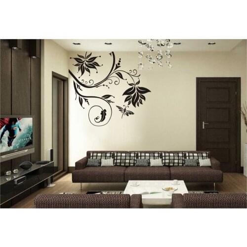 Creative Flowers-Butterfly Wall Stickers Living Room Bedroom Removable Decoration Vinyl Wall Decal Art Decor Mural Decals ZB247