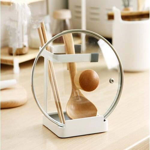 Kitchen Pot cover rack Organizer Pot Lid Shelf Cooking Storage Spoon Spatula Ladle Holder Cookbook Stand Home Accessories