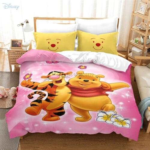 Cartoon Winnie The Pooh Tigger Cute Character Printed Duvet Cover Pillowcase 3d Children Bedding Set Bed Linen Bedclothes 2/3pcs