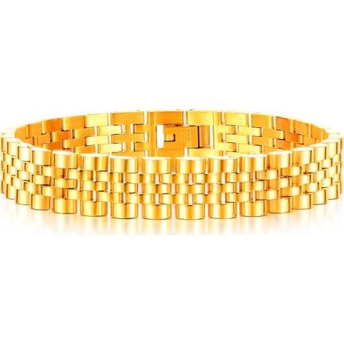 Punk Gold Color Stainless Steel Wrist Bracelets For Men 2020 Minimalist Watchband Hand Chain Jewelry Accessories Gifts Wholesale
