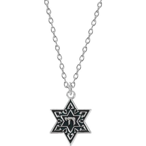 2020 Latest Fashion Trend Mens Necklace Six-pointed Star Carved Pattern Pendant Temperament Boy Birthday Jewelry Gift Hot