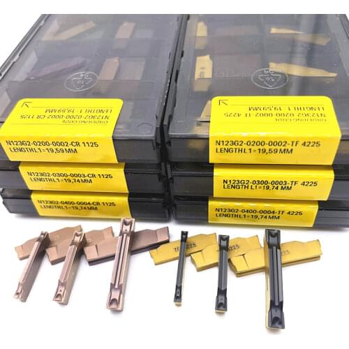 10pcs N123G2 0300 0003 CR 1125 TF4225 grooving carbide inserts N123G2 lathe cutter turning tool Parting and grooving tool