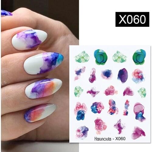 1 Sheet Water Stickers Decals Blooming Artistics Nail Design Sliders for Nails Fruit Flower Leaves Designer Logo Nail Decals