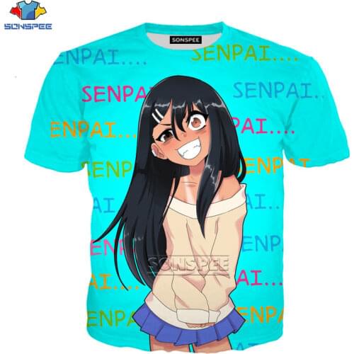 Novelty 3D Printed T-shirt Anime Girl Nagatoro Casual Tee Shirt Men Clothing Harajuku Graphic T-shirts Mens Womens Tshirt