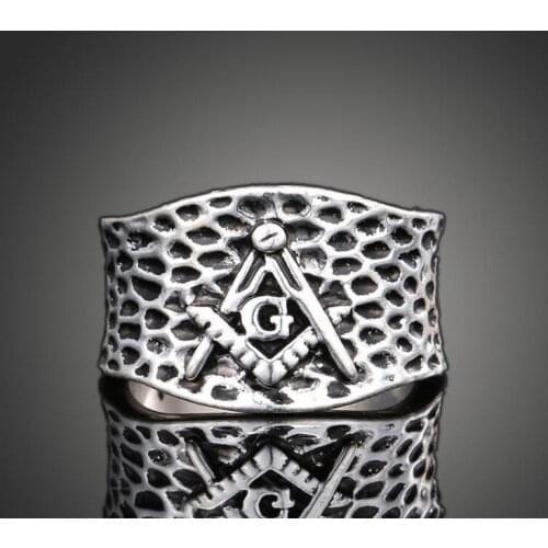 Wholesale 12pcs Anceint Silver Freemason Rings section Masonic ring Mens Rings Mens Gifts Plated Alloy