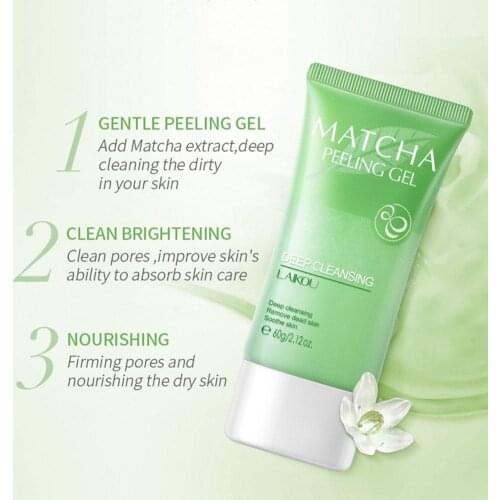 Matcha Exfoliating Peeling Gel Scrub Moisturizing Skin Whitening Care Scrubs Nourishing Repair Face Cream B2X8