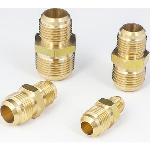 45 Degree SAE Flare 1/4" 3/8" 1/2" 3/4" OD Tube Equal Reducer Brass Pipe Fitting Connector Adapeter For Fuel Air Conditioning