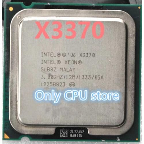 Free shipping Processor X3370(12M Cache,3.00 GHz,1333 MHz FSB),SLB8Z Quad-core LGA775 Xeon X3370