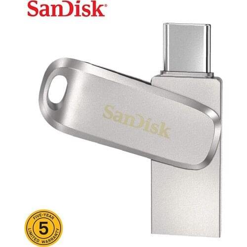 Sandisk Dual Flash Drive 64GB 128GB OTG Pendrive Memory Type C 32GB 256GB Portable Metal USB Stick High Speed Pen Drive Memoria