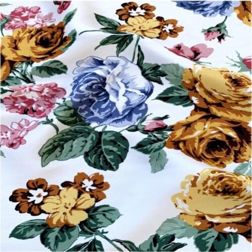Width 59" Comfortable Printing Luster Imitation Acetic Acid Chiffon Fabric By The Half Yard For Dress Cheongsam Shirt Material