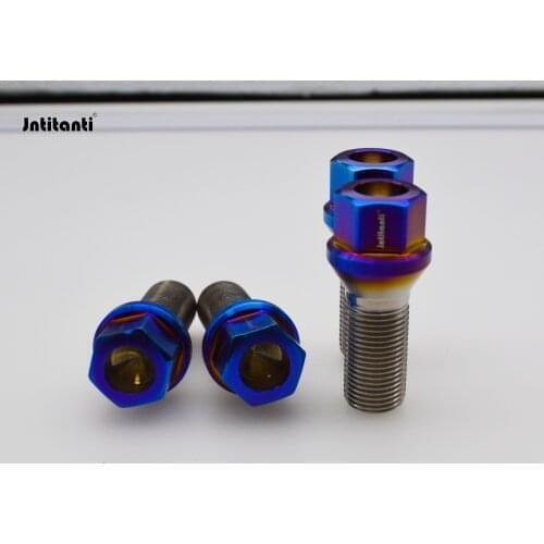 Titanium wheel hub bolt M12/M14*1.25/1.5*40 cone seat