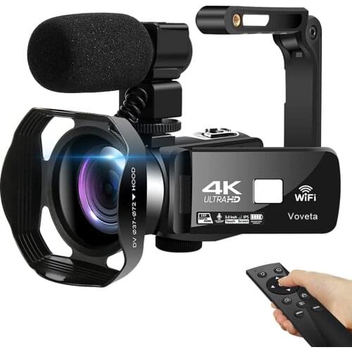 VOVETA Videocameras 4K Ultra HD WiFi Video Camera 48MP DV Camcorder Digital Zoom Digital Video Camera With Mic