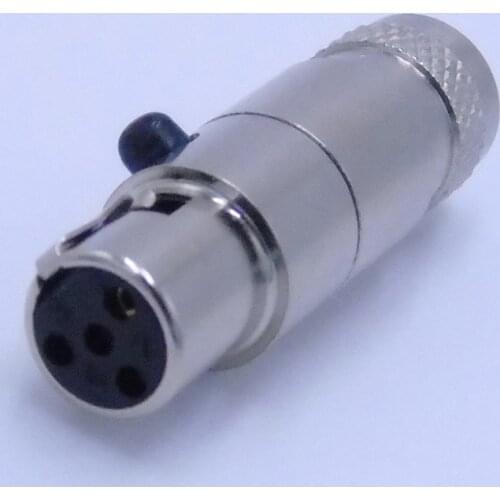 High quality 20pcs/lot mini xlr 4 pin female Audio Mic connector TA4FSH Mini XLR Connector with Steel Shell