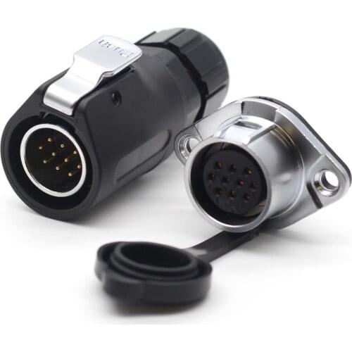 XHP20, IP67 Waterproof 10 Pin LED Light Power Aviation Connector Male Plug Female Socket Cable For 3-12mm