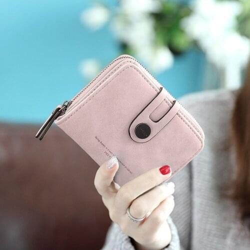 Women Zipper Wallet Fashion Lady Solid Small Wallet Coin Pocket Purse Clutch Bag Zipper /BY