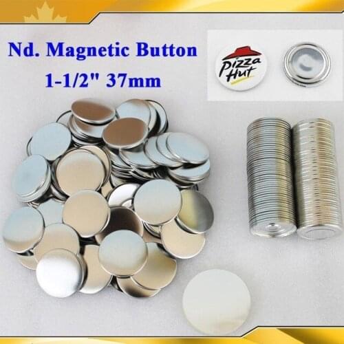 1-1/2" 37mm 100 Sets Strong Nd. Magnetic Button Supply Materials for NEW Professional Badge Button Maker