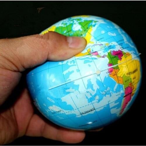 1pcs Kids Geography World Map Anti-Stress Bouncy Ball Phone Straps