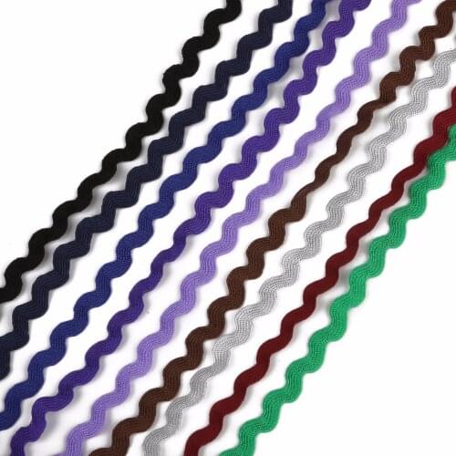15Yard/lot 8mm Multicolor Terylene Ribbon Ric Rac Zig Zag Lace Trim Ribbon for Wedding Decoration DIY Handmade Craft Accessories