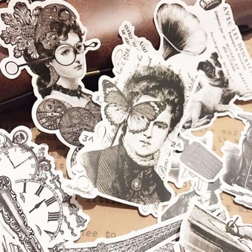 16Pc Vintage Lady Stickers Children DIY Scrapbooking Album Journal Crafts Decorative Butterfly Stickers Package DIY Photo Albums