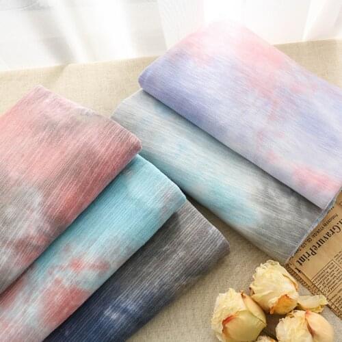 160g Single Tie-Dye Linen Cotton Slub Jersey Fabric for Spring and Autumn Knitted Thin Cardigan Coat YHTJ0046