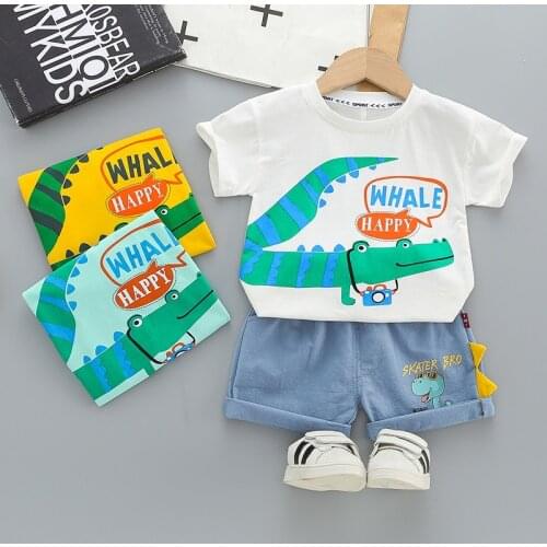 Toddler Boys/Girls Clothes New Summer Baby Newborn Casual Cartoon T Shirt+Shorts 2pc/Sets Children Clothing Kids Infant Clothing