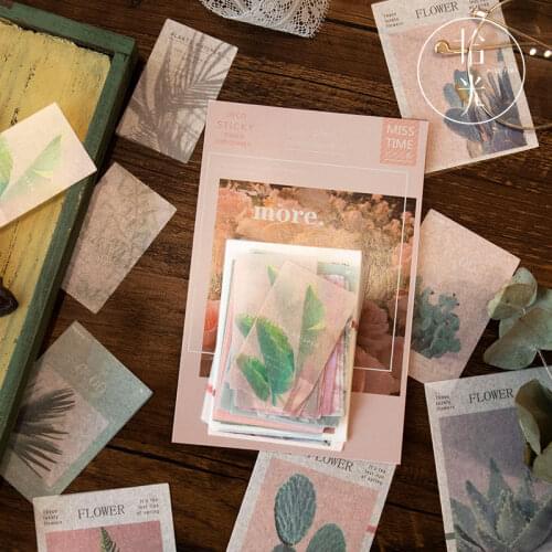 40pcs Vintage Adhesive Decoration Sticker Set Plants Mucha Stickers Diy Label For Journaling Scrapbooking Album Planner Diary