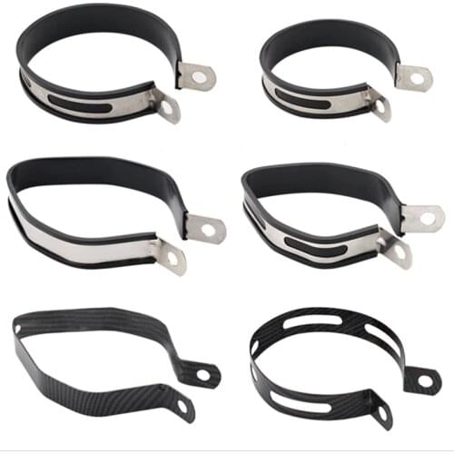 90/95/100/120 mm Stainless Steel Motorcycle Exhaust clamp muffler Supporting Bracket Mount Clamp Strap Hexagonal and Round