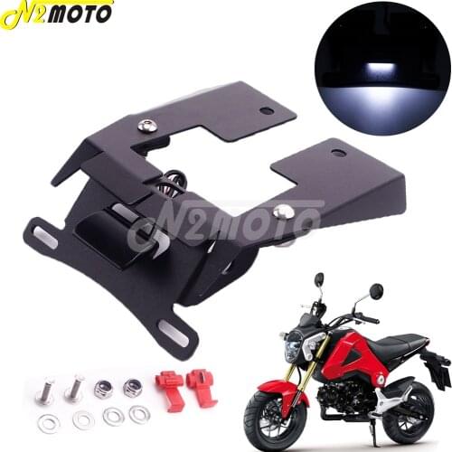 Aluminum Motorcycle LED Number License Plate Bracket Holder For Honda MSX 125 Gorm 2016-2020 Tail Tidy Fender Eliminator Frame