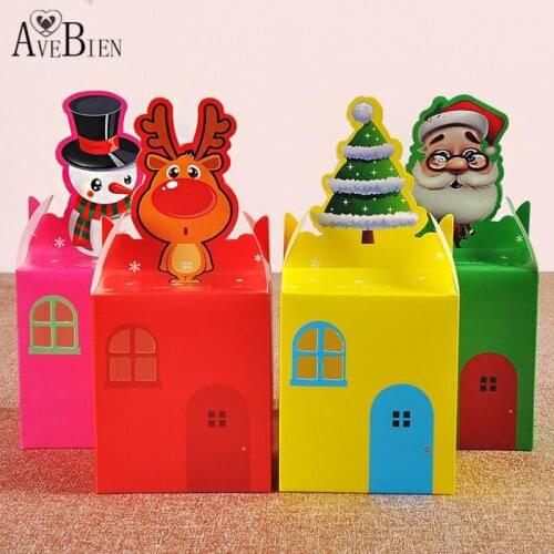 AVEBIEN 50pc Creative Cartoon New Yea Christmas Candy Box Apple Box Gift Box Event Party Supplies Christmas Decorations for Home