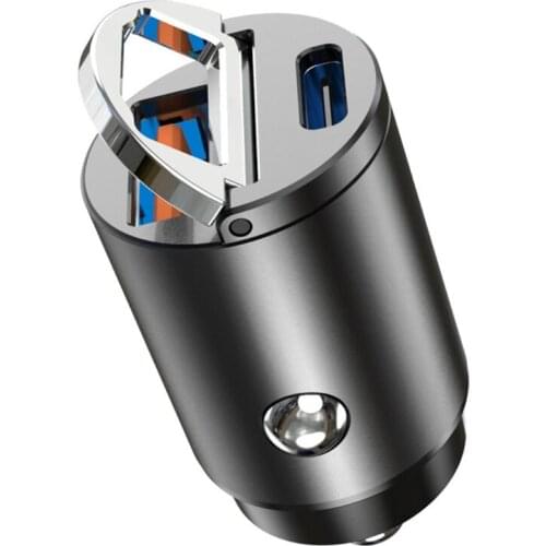 Car Charger Adapter Portable USB Fast Charge Technology Dual Ports Compatible for Phone Tablet or Other USB Devices