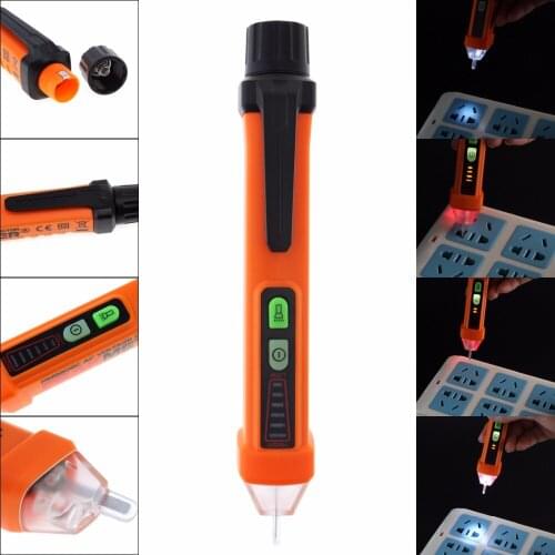 PEAKMETER PM8908C Non Contact Voltage Tester 50-60Hz AC 12-1000V Pen Circuit Detector Electrical Tool with Work Light