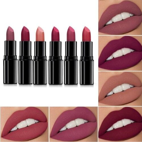 New 6 Color Portable Matte Lipstick Waterproof Sweatproof Lip Gloss Lasting Women Lip Tint Beauty Cosmetics