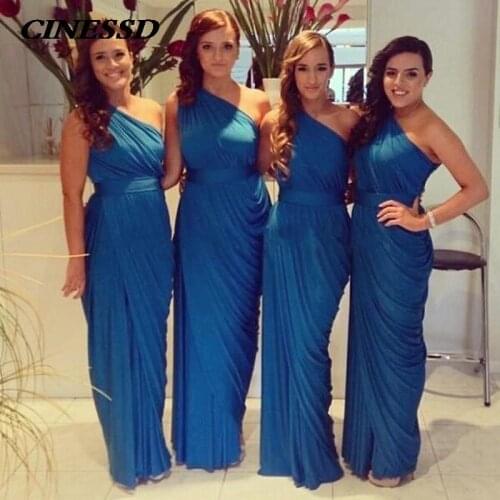 Cheap One Shoulder Bridesmaid Dress 2021 Chiffon Bridesmaid Dresses Fast Shipping