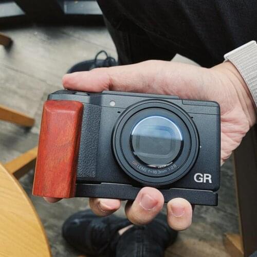 For Ricoh GR2 GRII Ricoh GR 2 Wood Wooden Hand Grip Quick Release L Plate Bracket