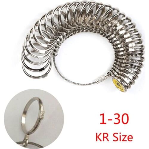 EU/JP/KR/UK Useful Standard Jewelry Measuring Tool Rings Size Metal Finger Ring Sizer Measure Gauge T84A