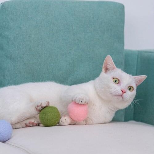 Cat Toys Interactive Soft Wool Ball Mute Silent Cat Training Toy Pet Playing Ball Pet Products Toy for Cats Kitten