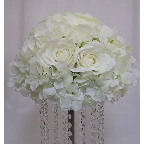 Artificial flower table centerpiece party wedding backdrop decor road lead flower ball wedding table centerpieces flower ball