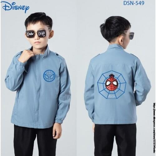 Kawaii SpiderMan Pattern Anime Character Print Baby Cardigan Jacket Fashion Outdoor Sports Casual Kids Clothing Kids Coat