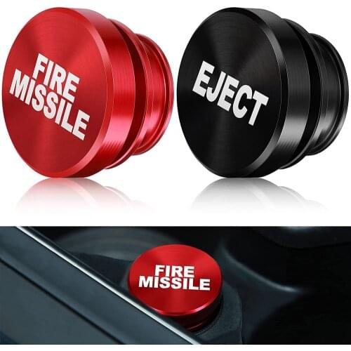 Car Cigarette Lighter Button Aluminum FIRE MISSILE EJECT PANIC Button For Vehicles with Standard 12V Power Car Cigarette Lighter