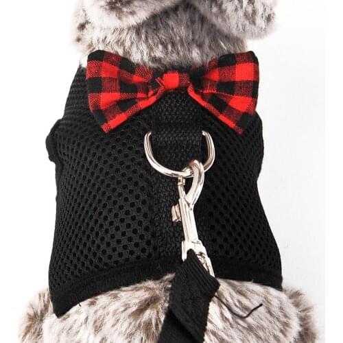 Small Animal Rabbits Hamster Vest Harness Walking Soft Bowknot Mesh Chest Strap