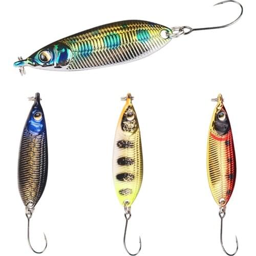 2G/3G/3.5G 3D Eyes Metal Bait Sinking Fishing Lures Spoon Sequin Bait Hard Bait Jigging Wobbler Outdoor Fishing Tackle