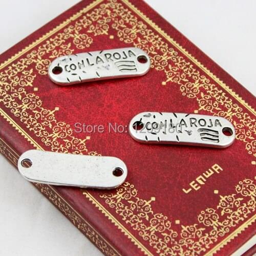 Fashion Antique Silver Spanish Connectors Pendant Tibetan silver Bracelet Clasps Beads 12x35mm (K00549)