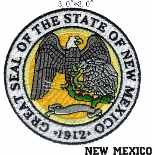 New Mexico State Seal 3"wide embroidery patch for eagle/serie a patch/1912 texts