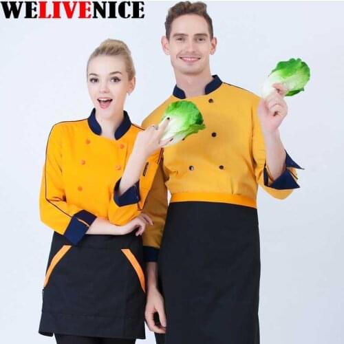 New design chef jacket Modern style white food service restaurant chef uniform hotel kitchen cook clothes #7436