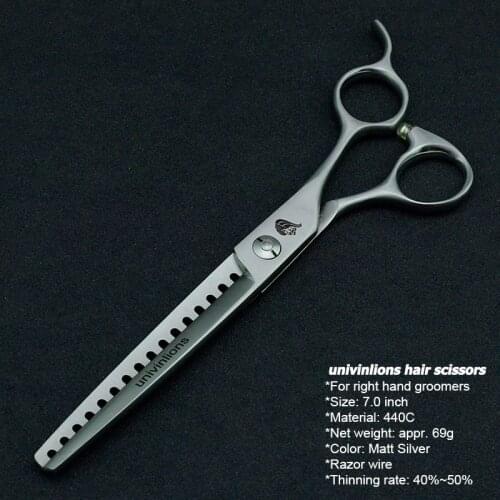 7" Pet Dog Gromming Scissor Thinning Shears Sharp Edge Animals Cat Reversed Tooth Shark Teeth Barber Hair Thinning Cutting Tools