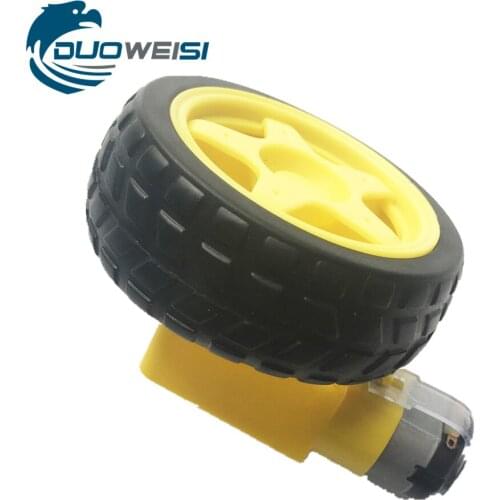 Bulk price! Intelligent car chassis robot tire + DC gear motor set wheel wheel motor 1:48 130 motor 3-12V Biaxial deceleration