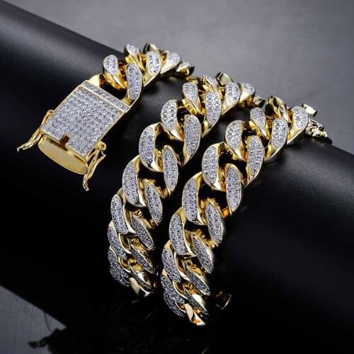 18mm Men Women Hip Hop MIAMI CUBAN LINK Coolest Chain Necklace Copper Casting Micro Cubic Zirconia Clasp ICED OUT Bling Jewelry