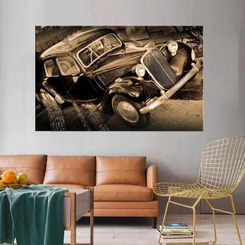 Retro Car Poster Picture Wall Art Picture Posters and Prints Canvas Painting Canvas Print For Living Room Home Decorative Arts